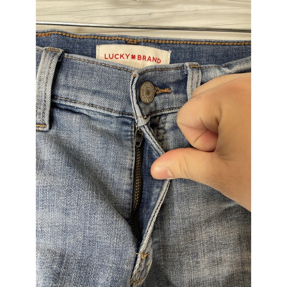 Lucky Brand Shorts Womens 00 24 Blue Jean Denim Cuffed Roll Up Stretch Casual‎ - Picture 2 of 12